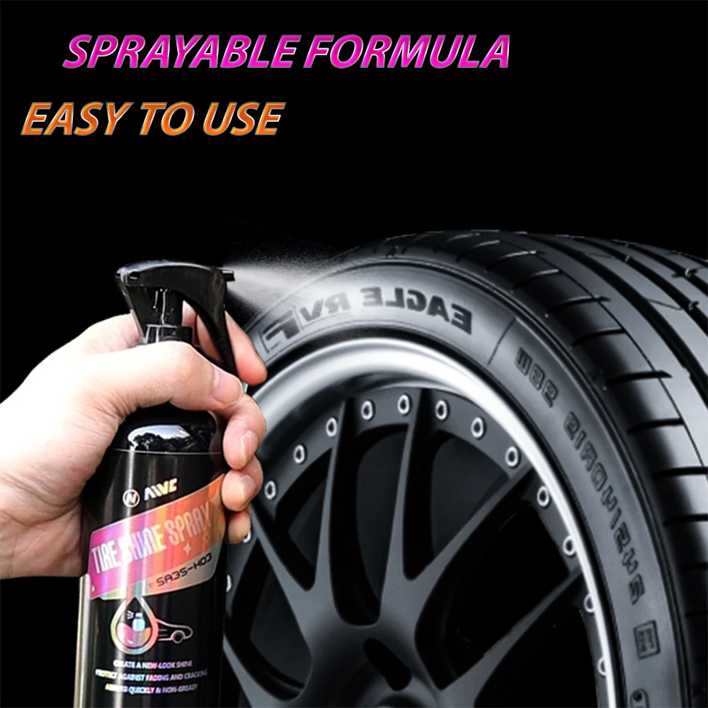 Car Tire Brightener Back To Black Rubber Plastic Hydrophobic Coating Type Shine Spray AIVC Polish Sealing Wax Wheel Accessories