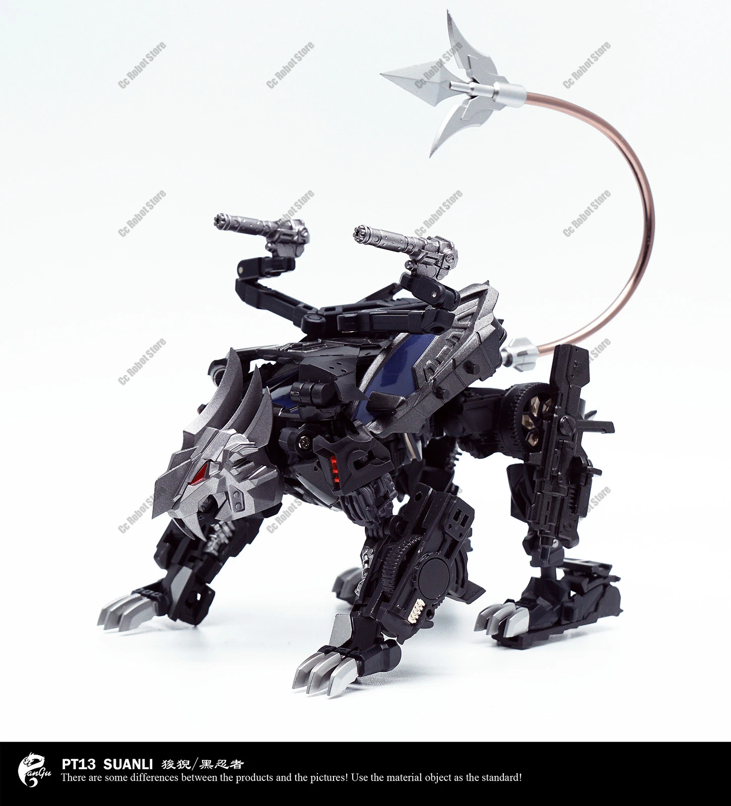 Op voorraad PT-12 Three-Change Warrior Black Ninja actiefiguur speelgoedcadeau verzamelobject