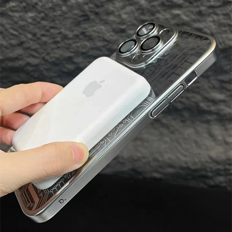 Fashion Magnetic Wireless Charge For Magsafe Case For iPhone 15 13 Plus 12 11 14 Pro Max Plating Phone Case Shockproof Soft