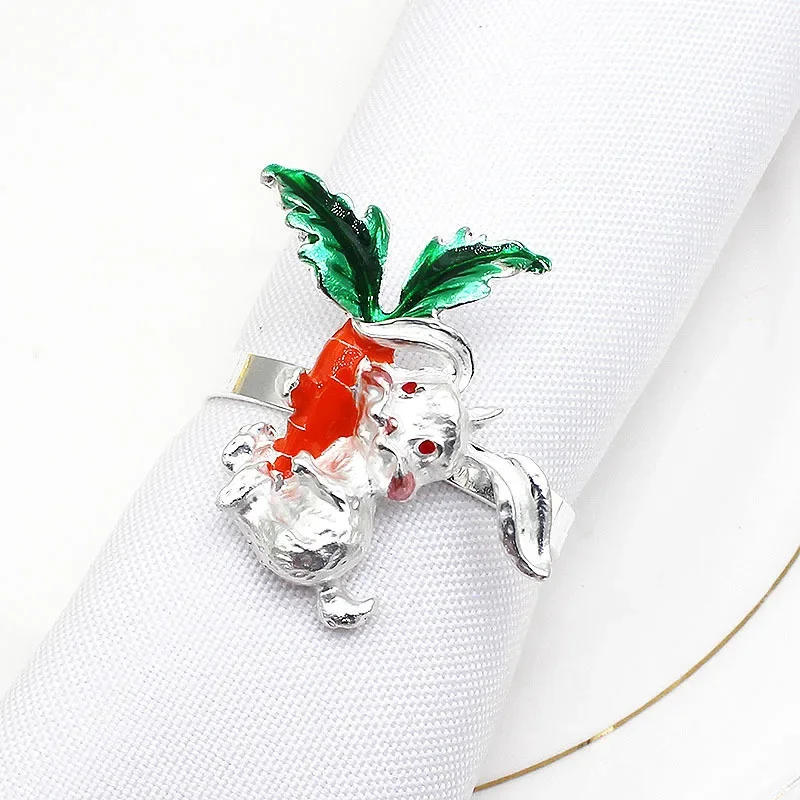 Easter napkin ring white rabbit napkin ring wedding hotel restaurant table decoration mouth cloth ring