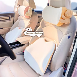 Update Car Lumbar Support Pillow Auto Neck Pillow Waist Support Removable Washable Backrest Universal Vehicle Cushion Car Kits