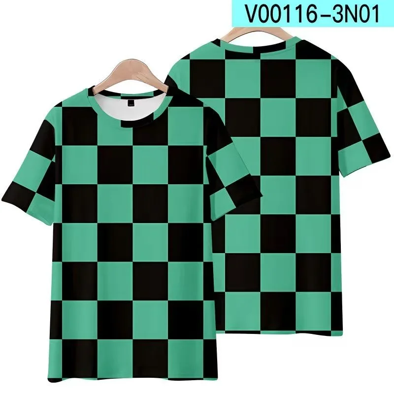 

Лето 2025 г., футболка с аниме-печкой Tanujiro Demon Slayer: Kimetsu No Yaiba-Infinity Castle, модный топ для взрослых и детей, повседневный топ Y2K