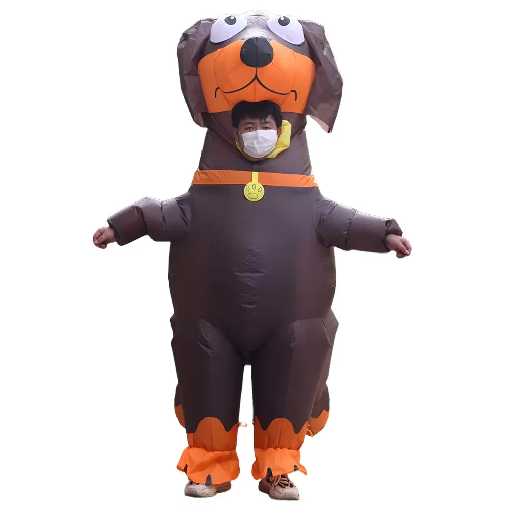 New Adult Sausage Dog Double Dog Inflatable Clothing Festival Party Funny Stage Performance Creative Dress Up view 2