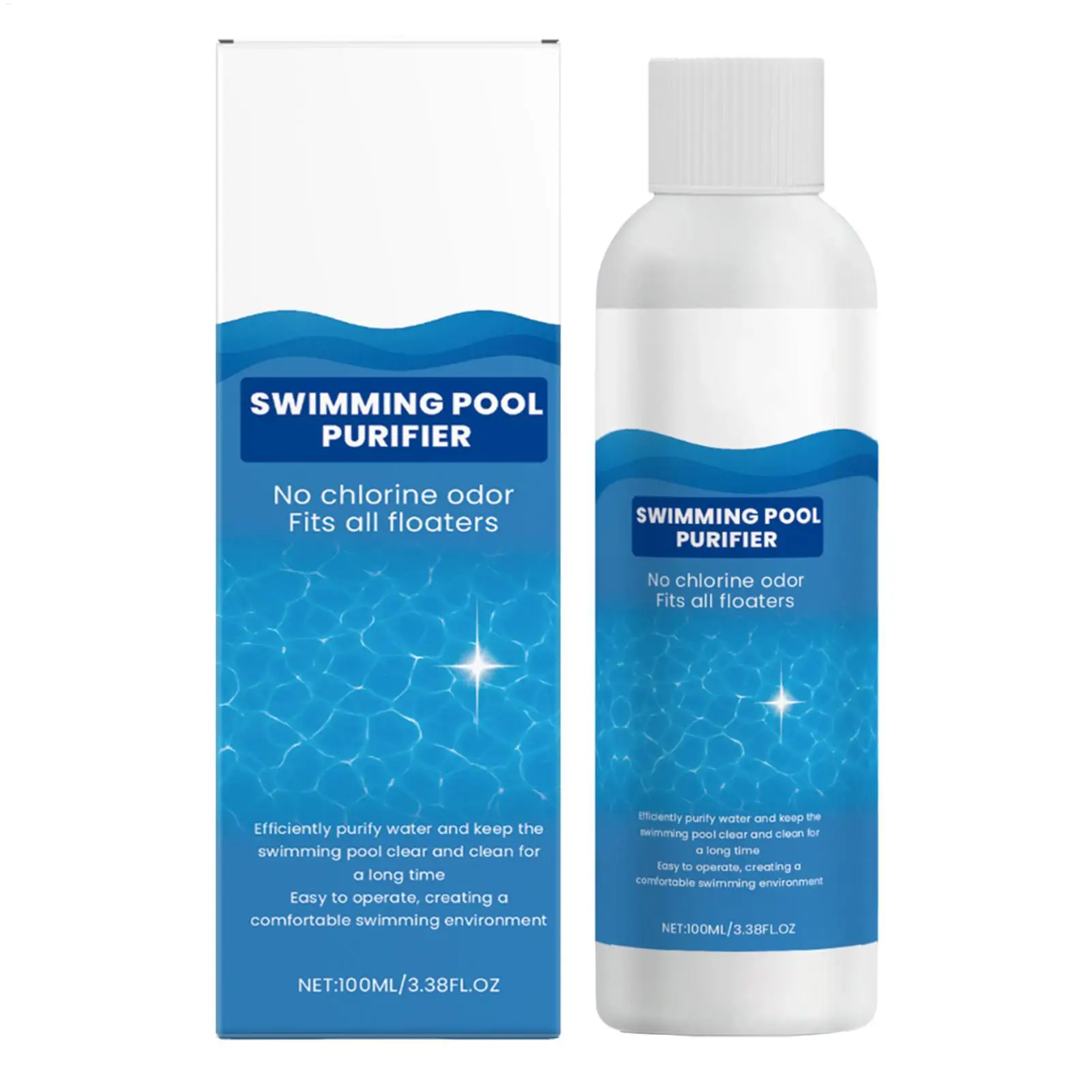 Pool Flocculant Cleaning Odor Removal Liquid 100ml Pool Water Clarifier Liquid for Over Ground Hot Tub Party Summer Winter