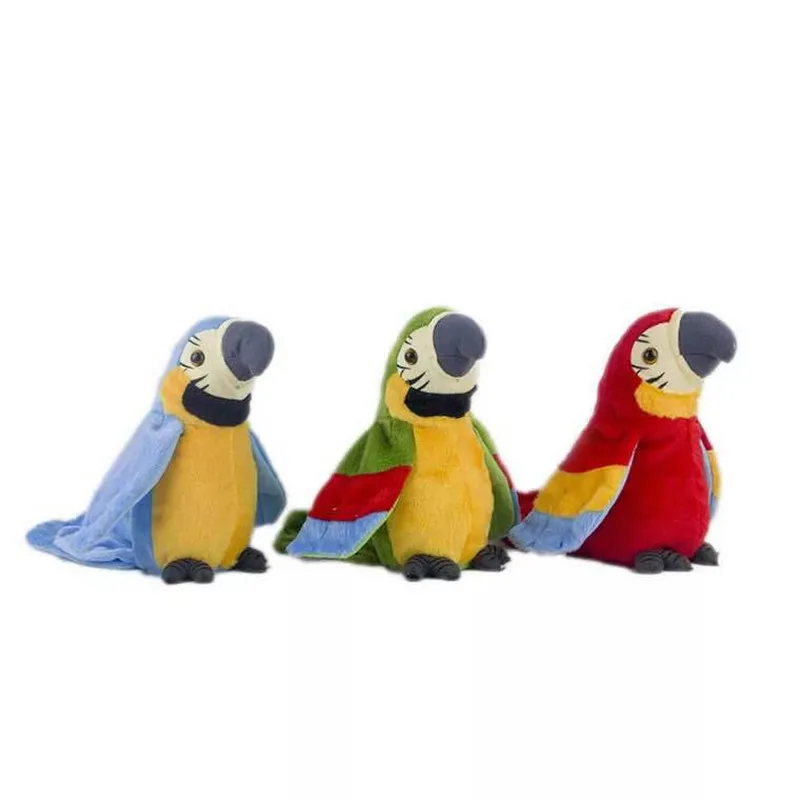 *Cute Electric Talking Parrot Plush Toy Speaking Record Repeats Waving Wings Electroni Bird Stuffed Plush Toy As Gift For Kids