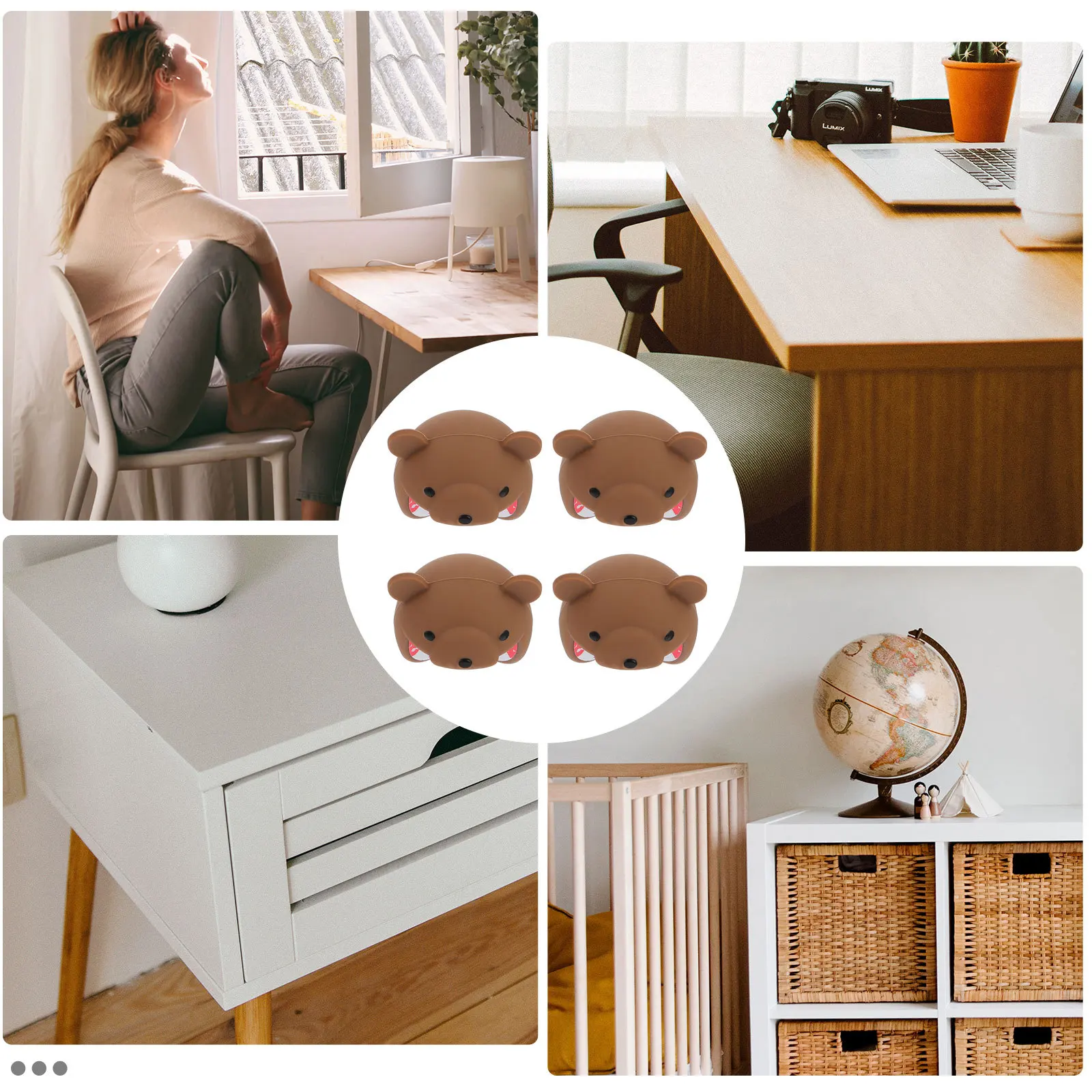 

4 шт., мультяшные силиконовые защитные уголки для предотвращения столкновений, защитный чехол для мебели, защита детей, угловой чехол для домашнего офиса, стола