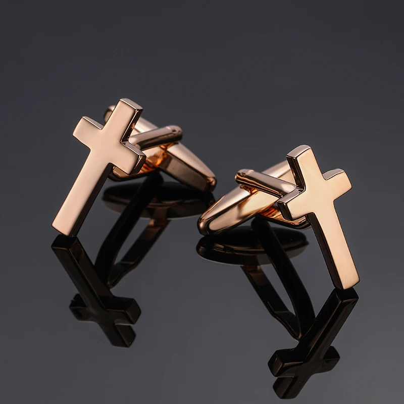 Classi men\'s French shirt cufflinks high-quality metal cross building blocks cuff buttons suit accessories jewelry wholesale