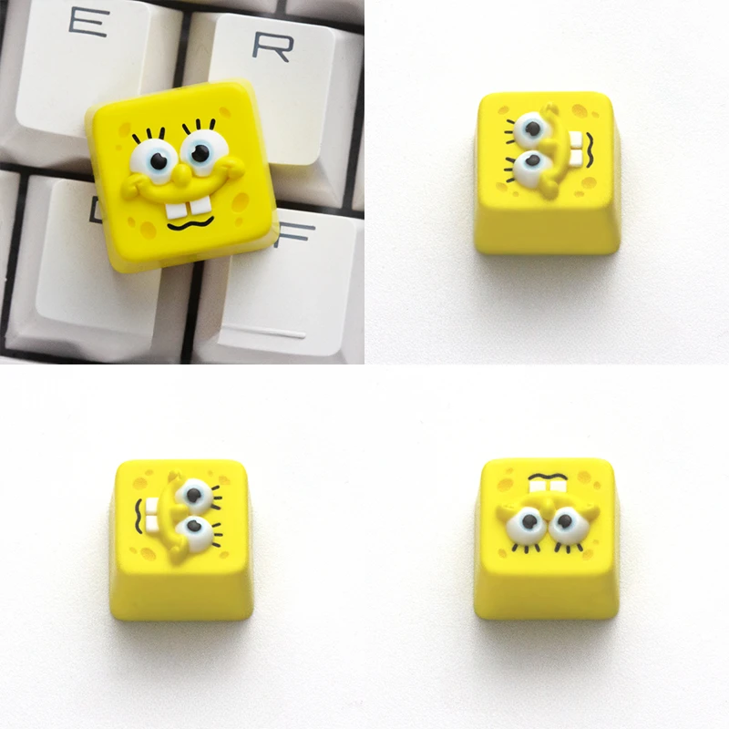 Bonitas teclas de Anime, tapas de teclado hechas a mano de resina 3D con estrella de mar rosa, teclas artesanales personalizadas para accesorios de teclado mecánico