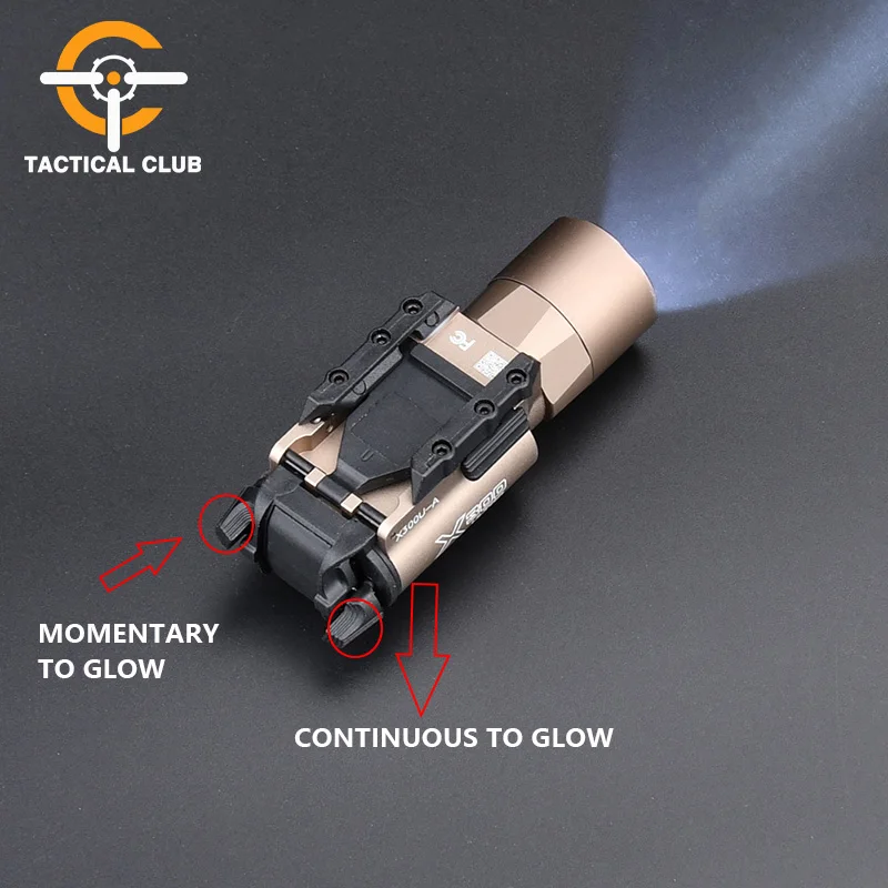 WADSN Tactical X300 Ultra X300U X300V Metal Pistol Flashlight Airsoft Torch AR15 Rifle Gun Scout Light Fit 20mm Picatinny Rail