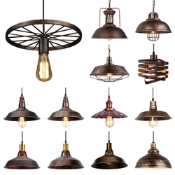 Industrial Vintage Rust Chandeliers Hanging Lights Ceiling Metal Pendant Lamps for Home Living room Kitchen Restaurant Bar Decor