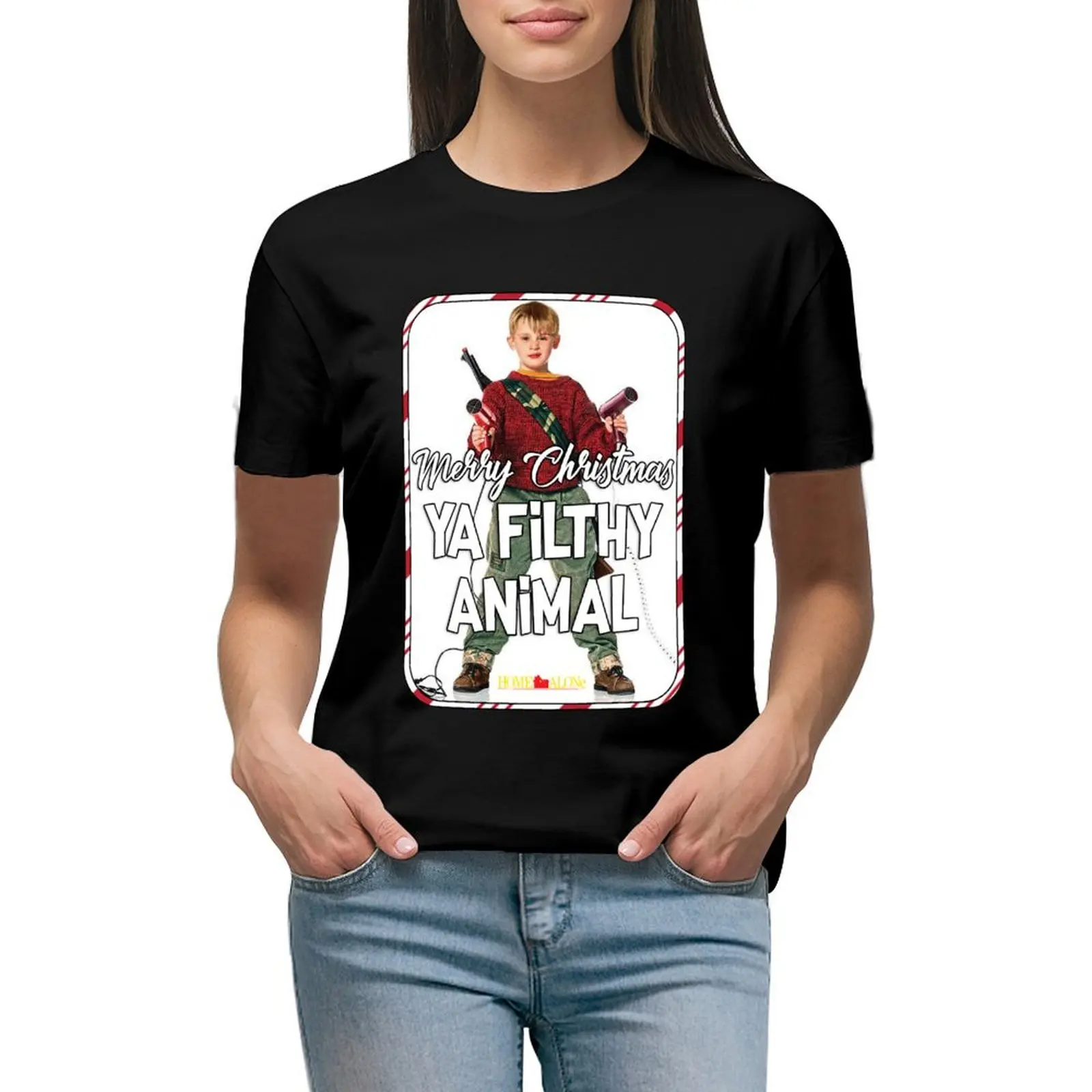 

Merry Christmas Ya Filthy Animal T-Shirt kawaii clothes oversized vintage clothes animal prinfor Woman fashion