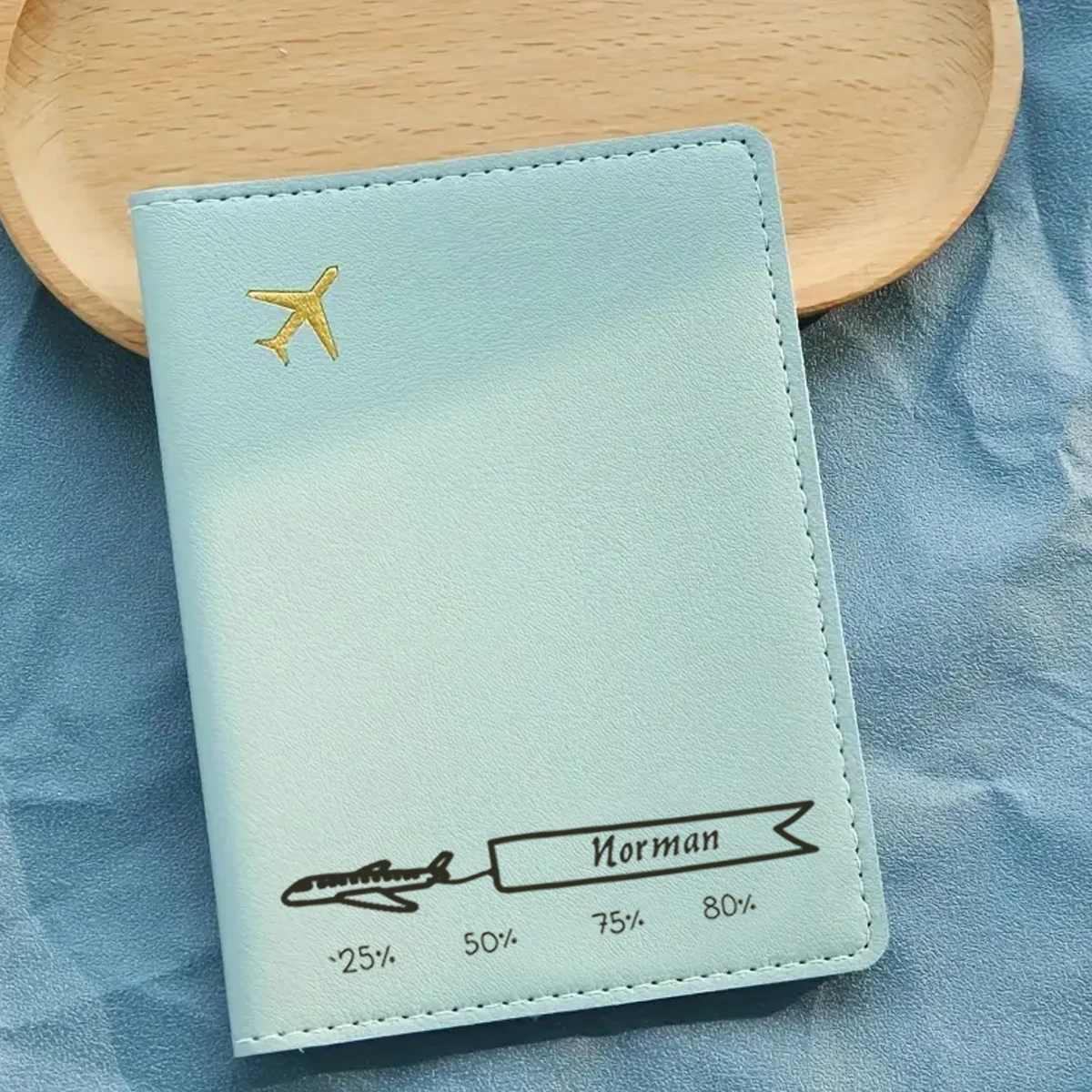 

1pc Custom Name Passport Holder and Luggage Tag Set Gym Accessory Leather Luggage Strap Fashionable