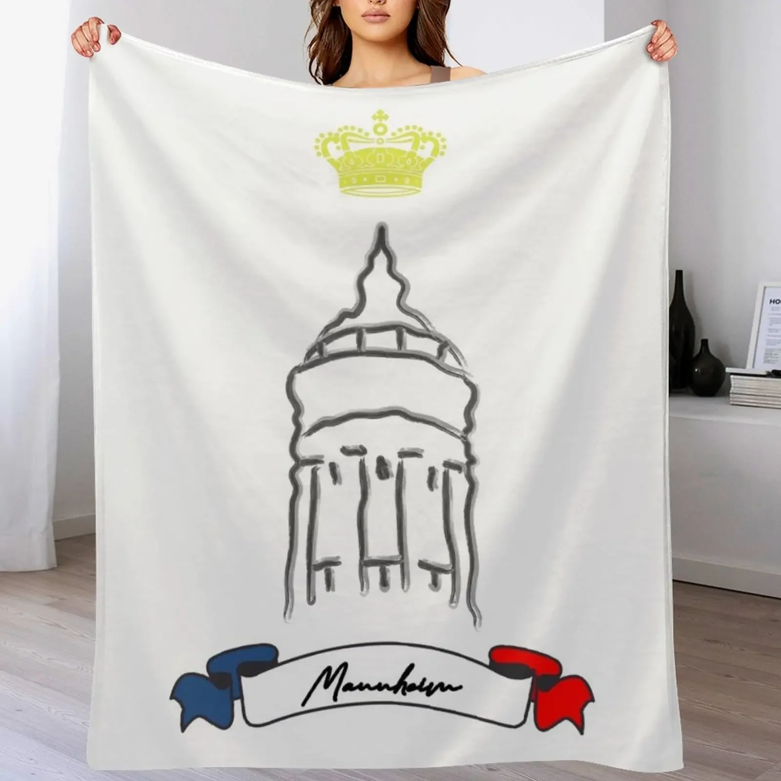 

Mannheim water tower Throw Blanket Plush Quilt Beach Sofas Blankets