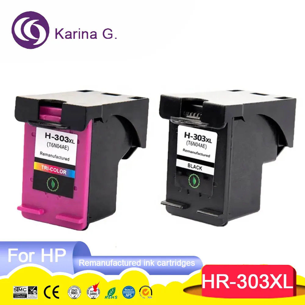 303 XL 303XL Premium Remanufactured Color Inkjet Ink Cartridge For HP303XL for Hp ENVY Photo 6220/6230/6232/7120/7130 Printer