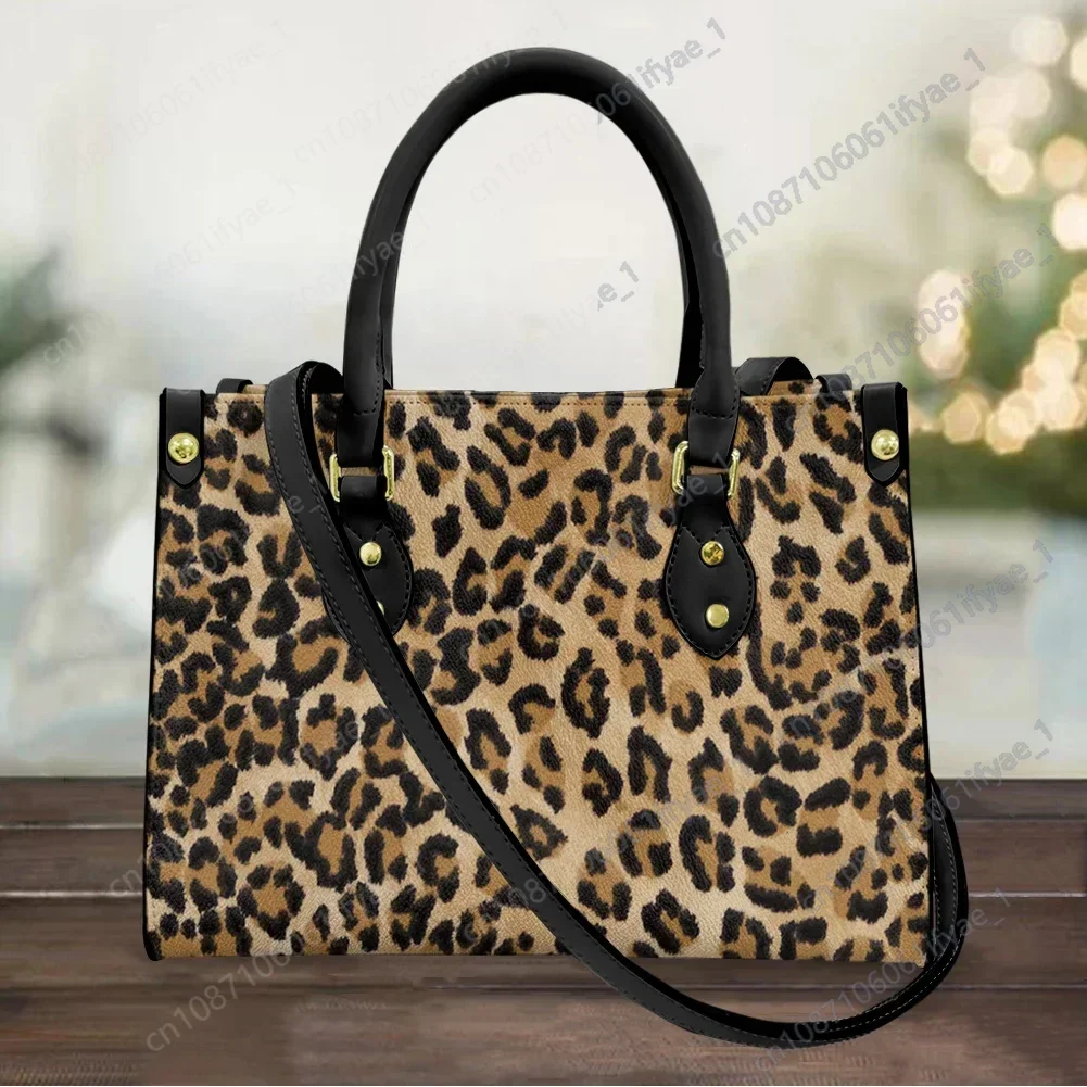 Classic Leopard Design Women Handbags Luxury PU Leather Tote Shoulder Bags for Teen Girls Messenger Bags Woman Large Capacity