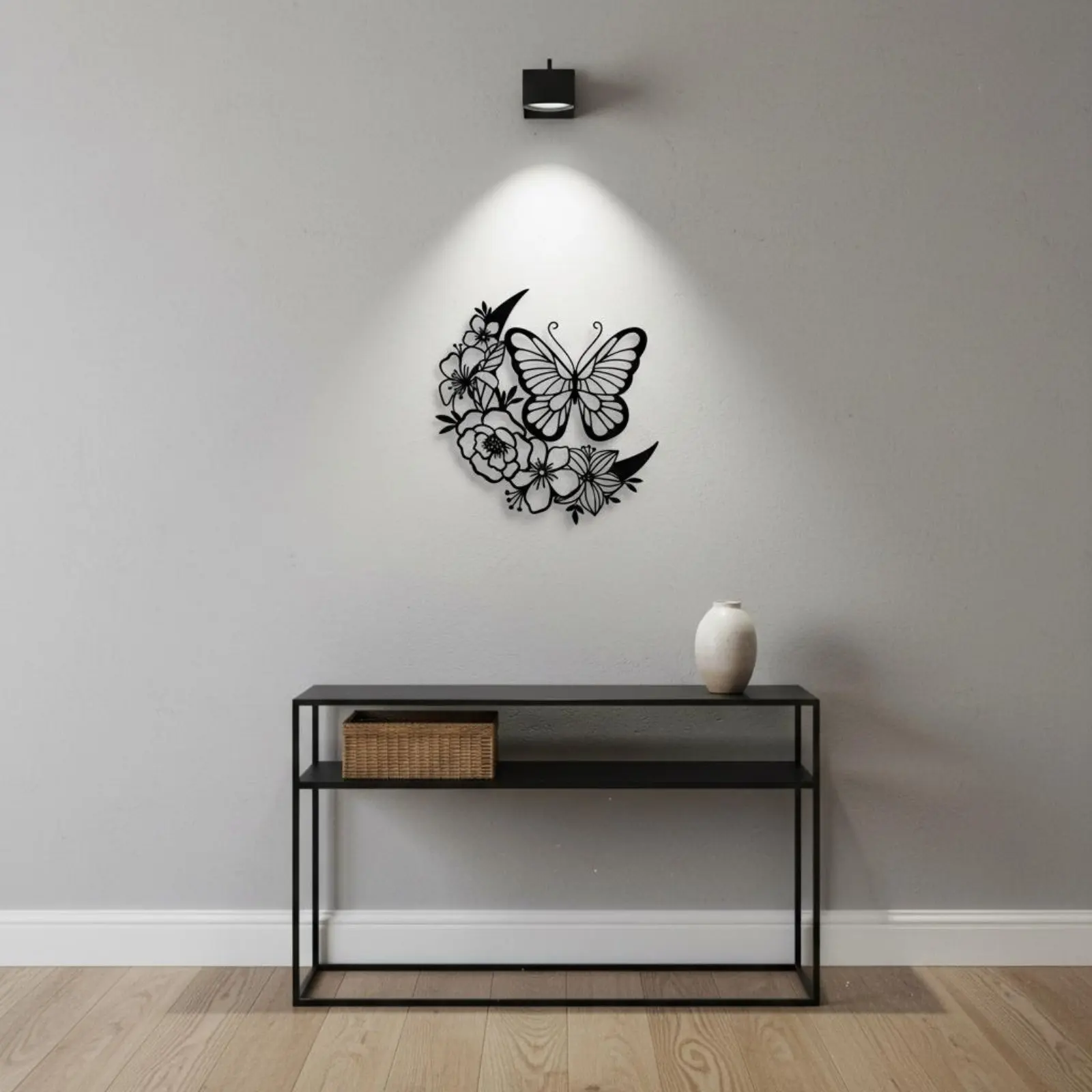 

Butterfly Flower Wall Decor Waterproof Metal Butterfly Wall Decor House Decoration Long-Lasting Easy to Hang for Garden, Balcony