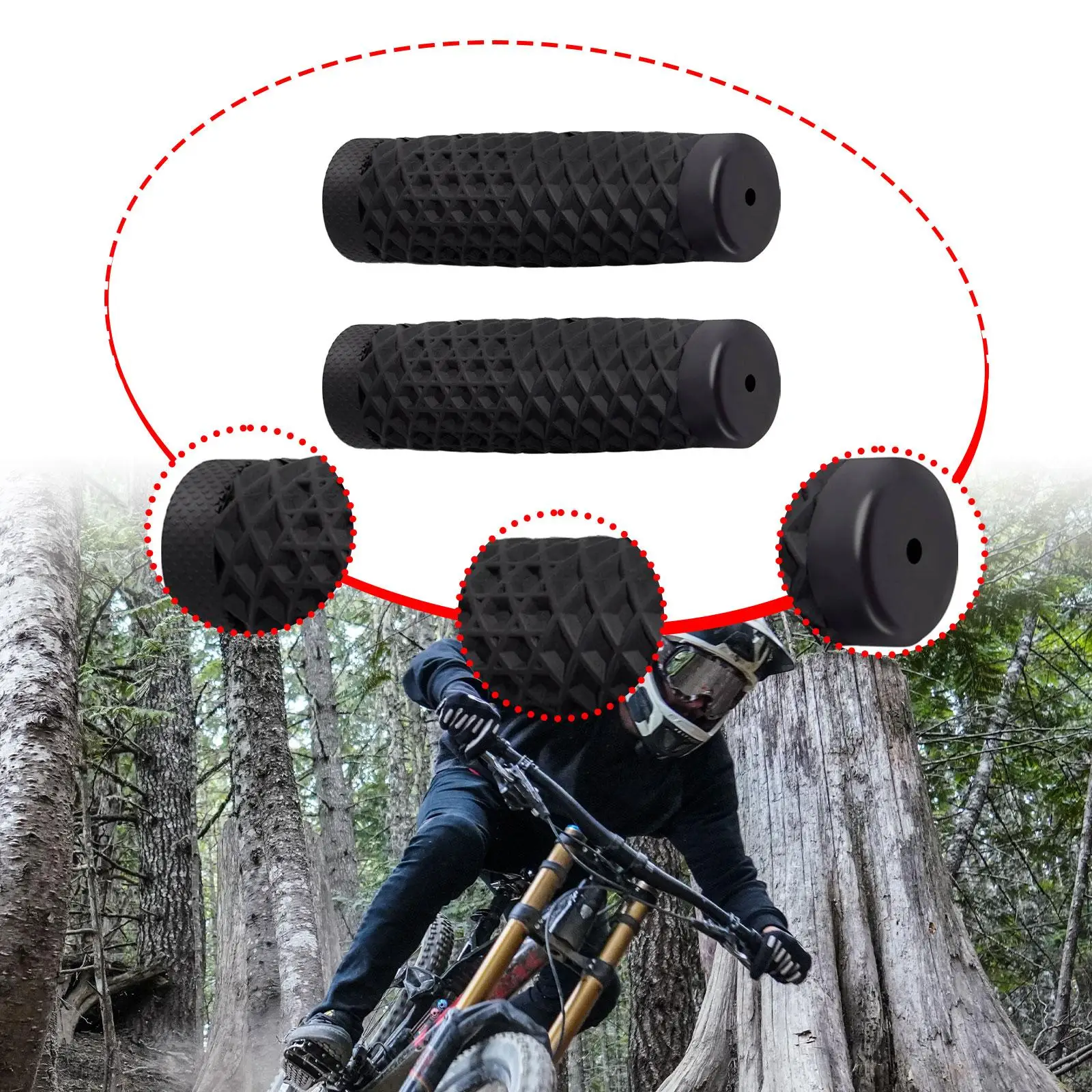 

2x Bike Handlebar Grips Comfortable Ergonomic Shock Absorption Protector for BMX Mountain Bikes Beach Bike Cycling Parts