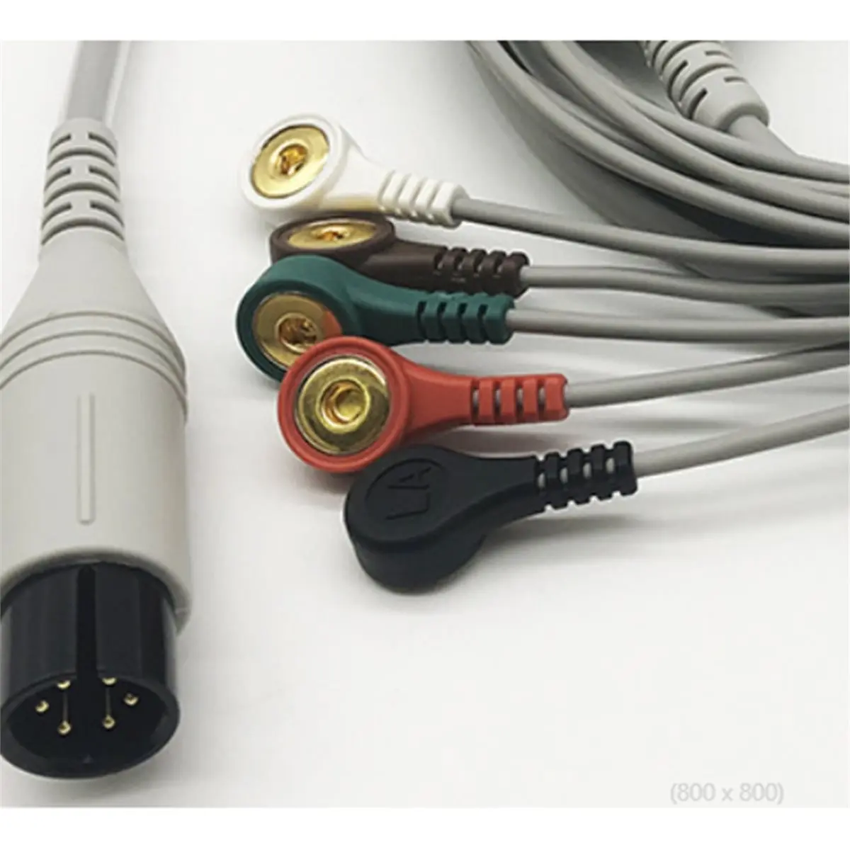 Promotion Compatible ECG Lead Cable with Leadwires 5lead for Edan & PM7000/8000/9000/ Series Veterinary ECG 6-Pin