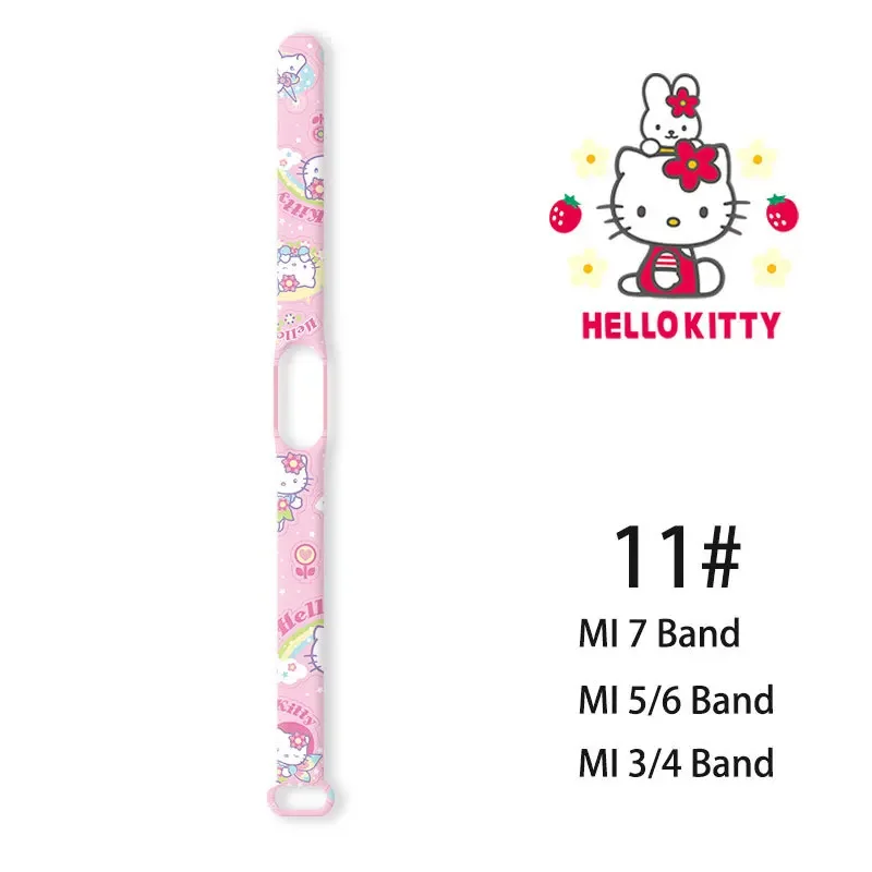 Sanrio Hello Kitty Strap for Xiaomi Mi Band 7 3 6 4 5 Cute Anime Cinnamoroll Silicone Watchband Bracelet Wrist Strap Kuromi Gift