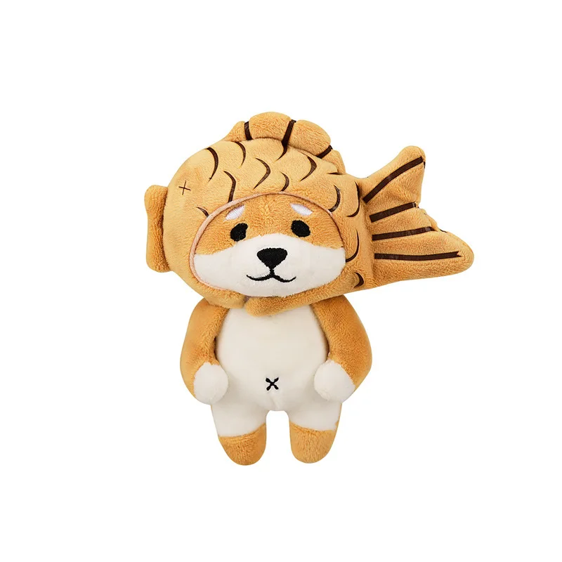 Chapeau de brème drôle Shiba Inu Snared pendentif en peluche brûlé, porte-clés créatif mignon Akita Inu, pendentif sac à dos, beurre personnalisé