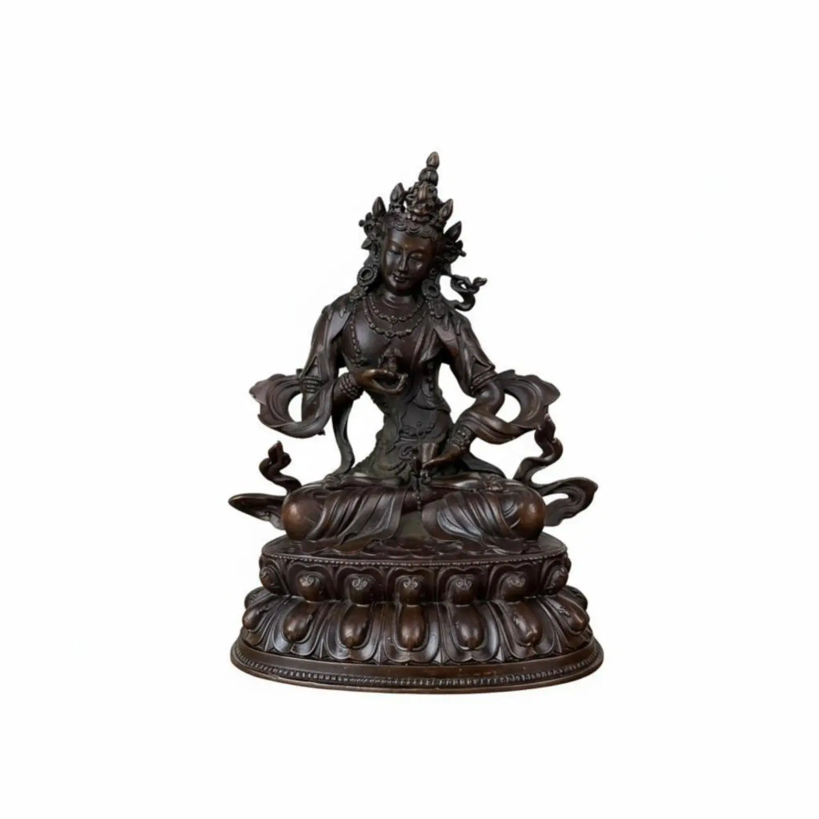 Antique Bronze Buddha Statue, Tibetan Yellow Wealth God, Home Decor, Business Gift, Random Design