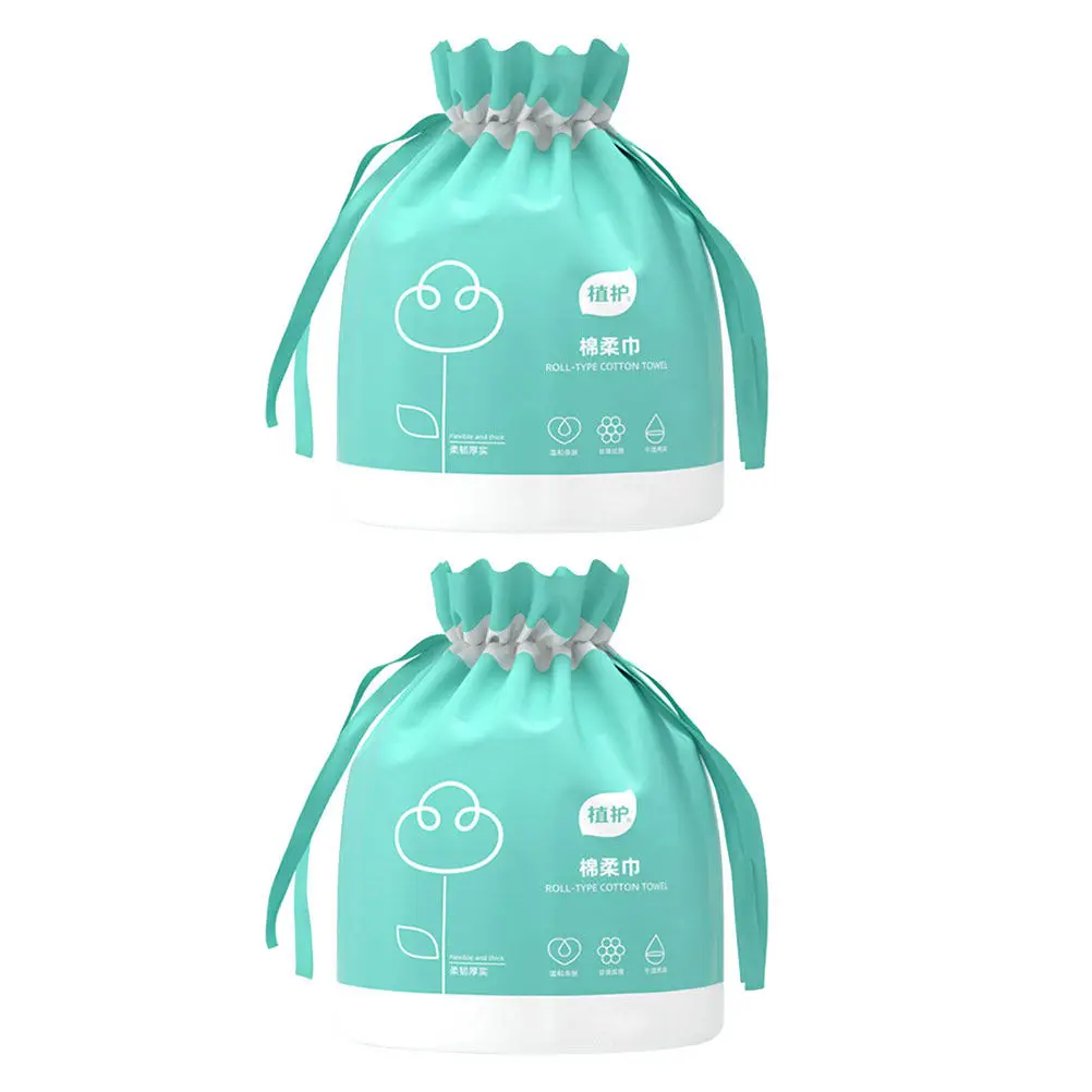 2 Rolls Cotton Soft Disposable Face Towels Makeup Removal Dry Wet Use Facial Tissue Cleansing Towelettes Durable view 6