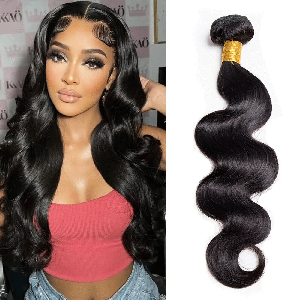 

100% Brazilian Human hair Bundles Remy Black Body Wave Bundles For Women Machine Double Weft Bundles from 8 inch to 30 inch