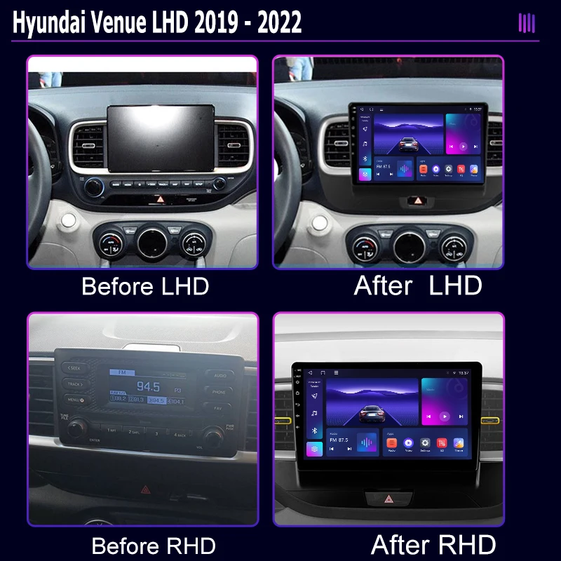 9/10 inch Universal Android 13 Car Radio Autoradio android 2 Din for Hyundai Venue 2019 2022with GPS Central Multimedia Smart