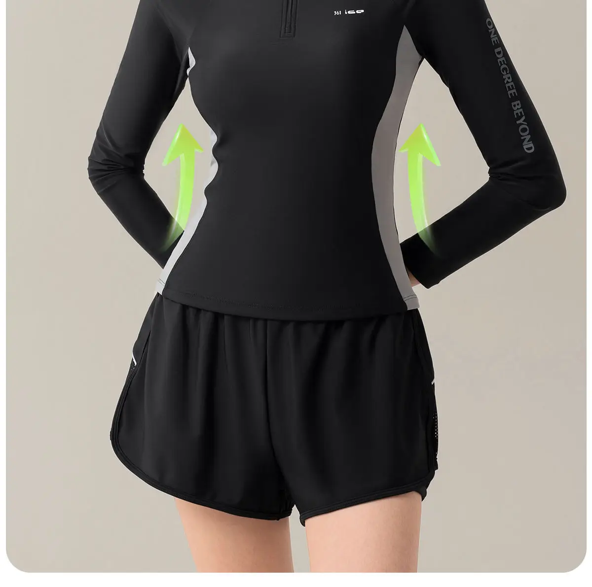 361Women Two Pieces Long Sleeve Outdoor Water Sports Beach Surf Swim Shirt Trunks Rash Guard Professional Quick-Dry Bathing Suit
