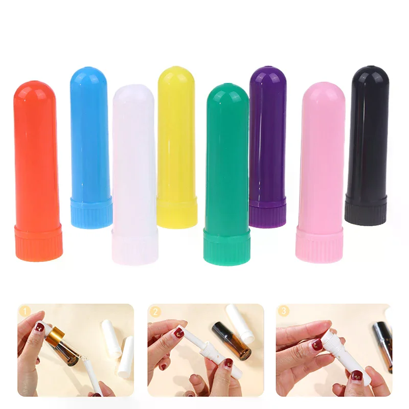 

Empty Nasal Inhaler Tube With Cotton Wicks Refill Plastic Nasal Inhaler Sticks For Essential Oil Containers Aromatherapy Inhaler