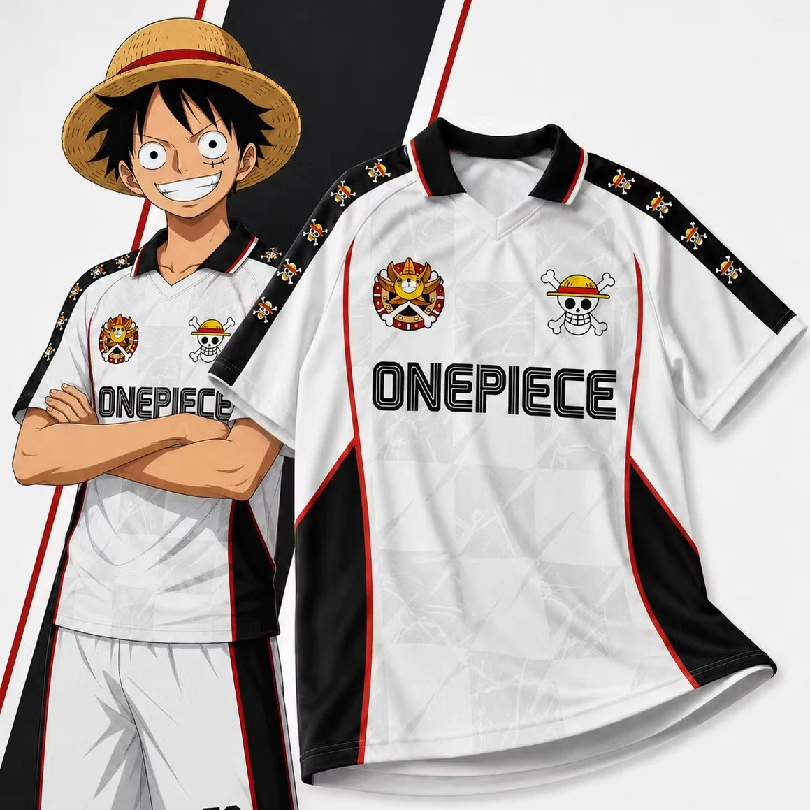 Summer New Special Edition ONE PIECE Luffy Short Sleeve Collar T-shirt Jersey Men Women T-shirt Oversized Breathable Sweatshirt