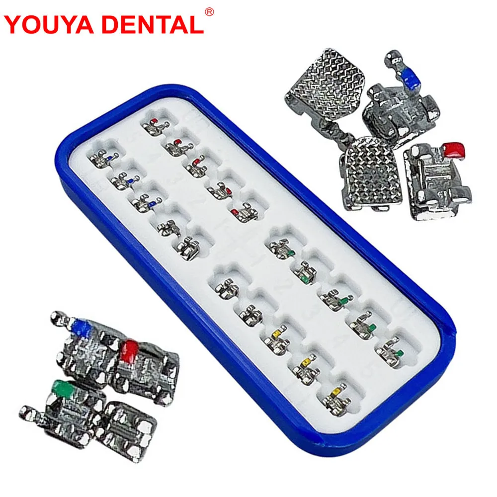 20pcs/set Orthodontic Brackets Brace Mini MBT/Roth 022 Slot Dental Bracket Hook 345 For Teeth Dentistry Ortho Materials Supplies