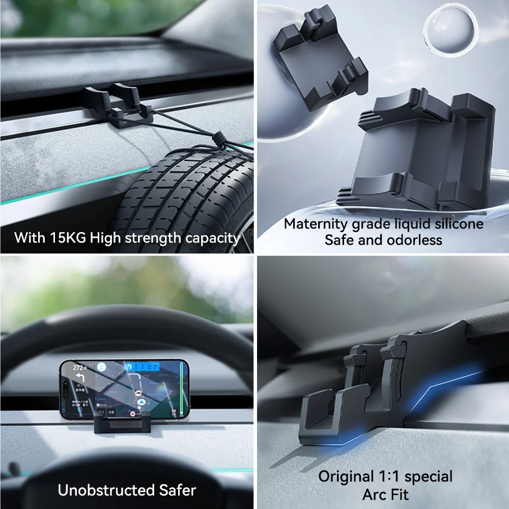 YZ for tesla Highland/Y Dashboard Air Vent Clip Cell Phone Holder Liquid Silicone Cell Phone HolderAuto Interior Accessories