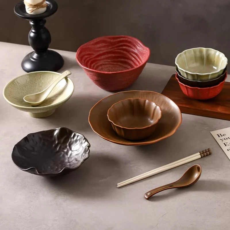 LMM household high-value ceramic rice bowl noodle soup bowl plate tableware set