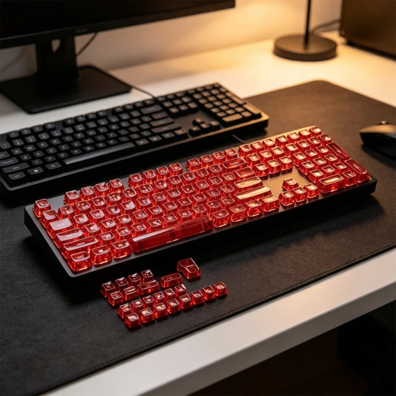 132 Keys Front Printed Character Keycap Set for Mechanical Keyboard Boards, Clear HOA Profile Across 60% to 108-Key 896C