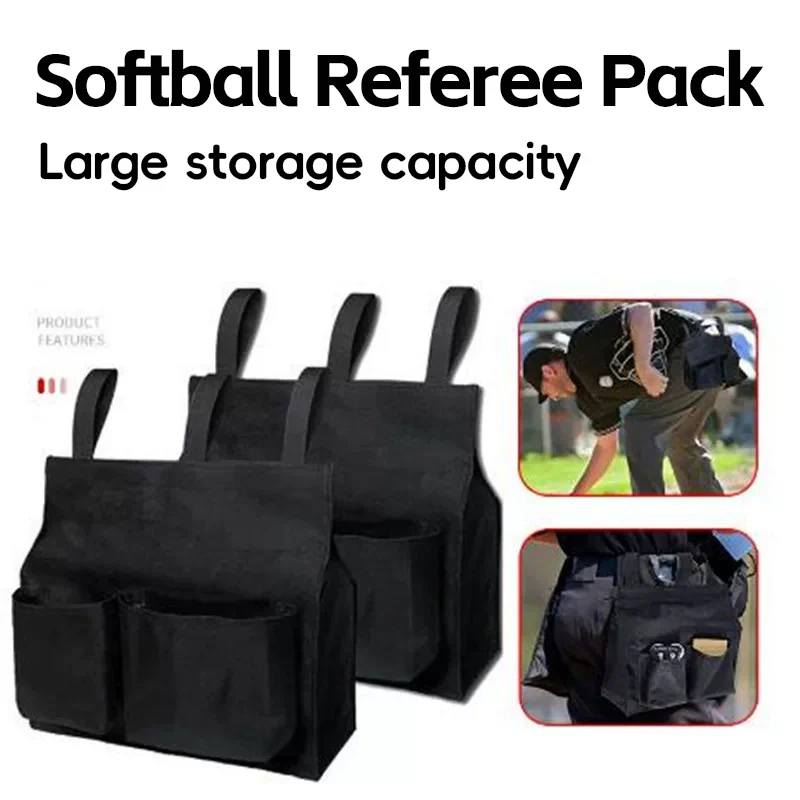 Baseball Umpire Ball Bag with 2 Pockets Oxford Golf Cloth Umpire Ball Bag Durable Baseball Referee Ball Bag Baseball Softball