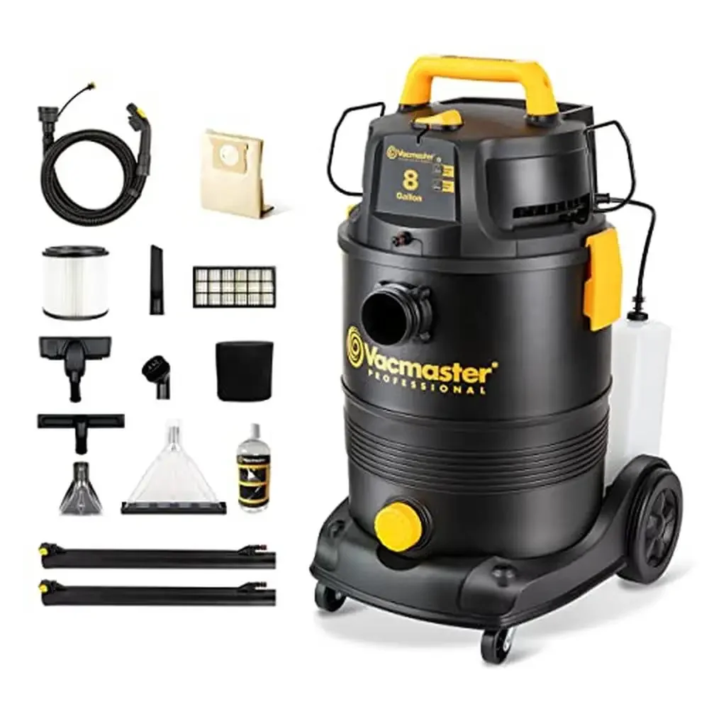 

8 Gallon 5.5 Peak HP All-In-One Wet/Dry/Upholstery Shampoo Vacuum Cleaner