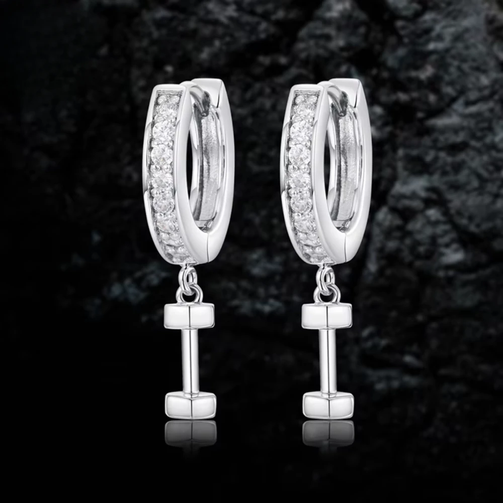 

2025 New Style Ladies' Hip-hop Earrings 5A Cubic Zirconia All-diamond Shiny Stud Earrings