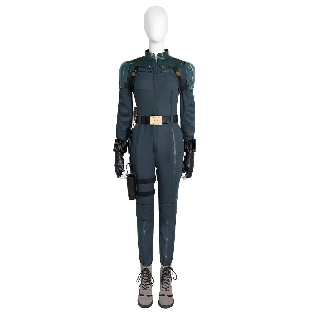 

Thunder Cos bolts Black Widow Yelena Belova Cosplay White Widow Costume Women jumpsuit shoes belt gloves Halloween full set