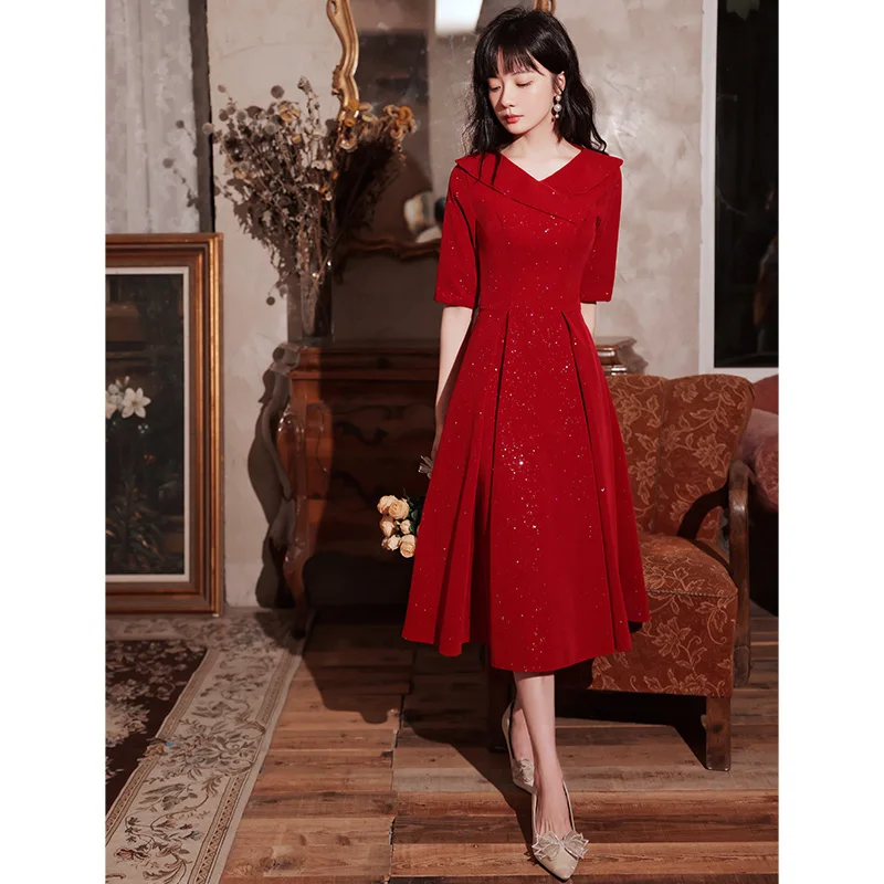 

Летнее свадебное платье для невесты, маленький размер, повседневное, для помолвки, корейский стиль, А-силуэт, юбка со средней талией