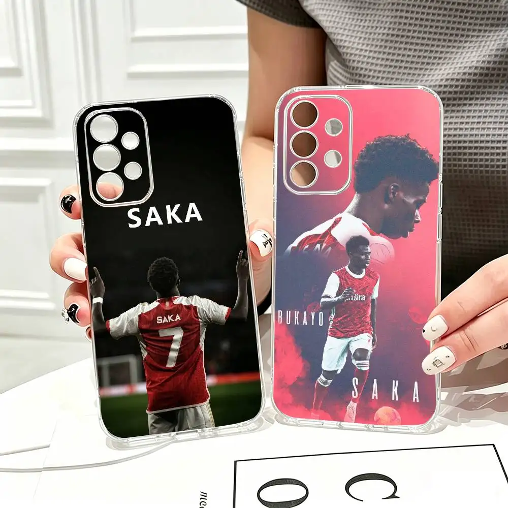 B-Bukayo Saka 7 Football   Phone Case For Samsung S25,S24,S21,S22,S23,S30,Ultra,S20,Plus,Fe Transparent Cover