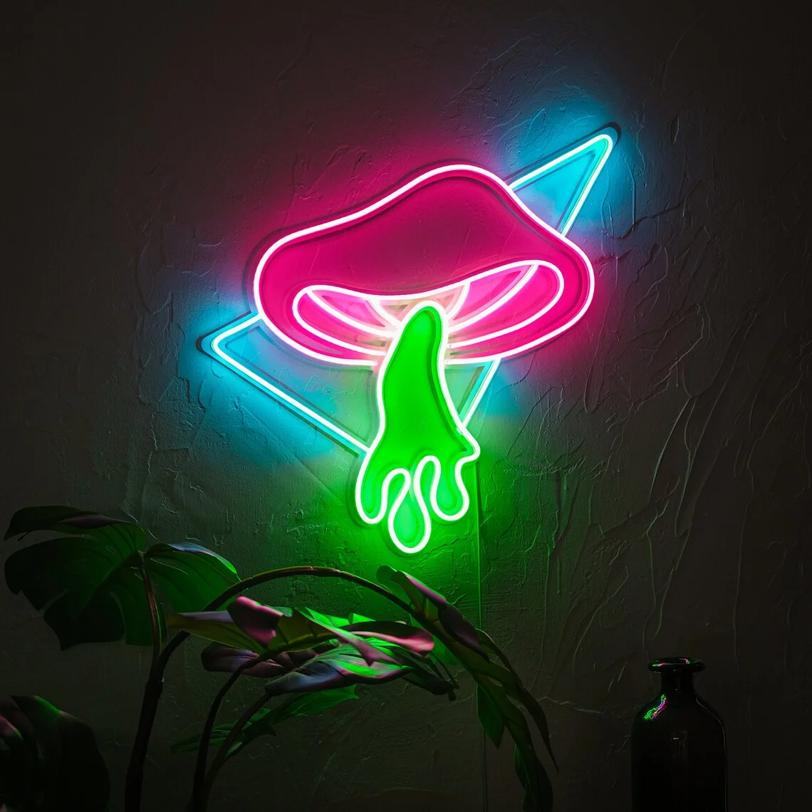 Custom Neon Sign Flying Mushroom Neon Wall Art Led Sign Neon Sign Neon Light Neon Decor Bring Some Colors to Your Rooms