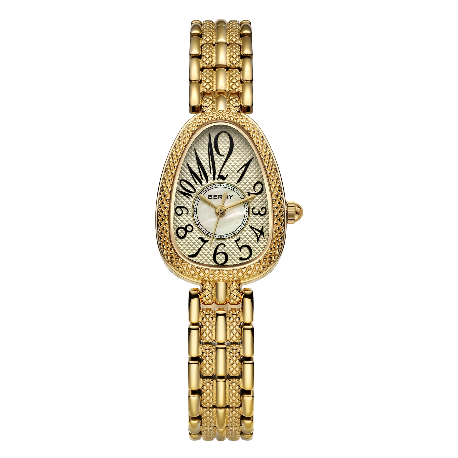 BERNY Women Luxury Quartz Watch Waterproof Stainless Steel Jewelry Womens Watch Exquisite Fashion 2026 Ladies Gold Wristwatch
