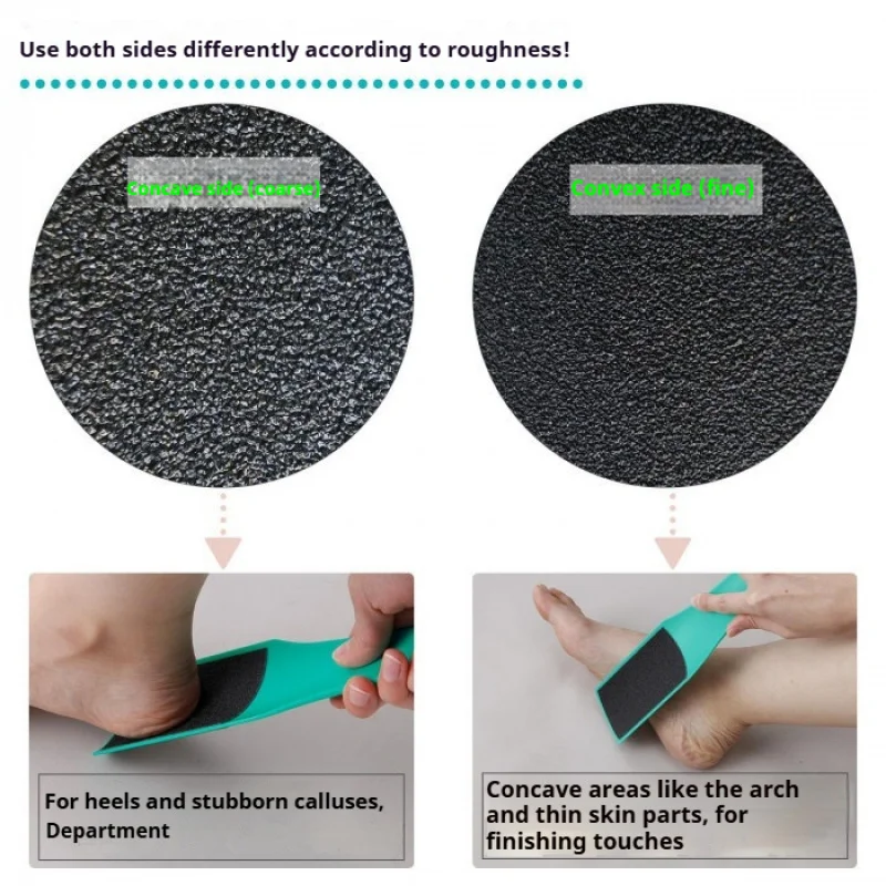 ที่ขัดเท้าแบบโค้งสองด้านสำหรับมืออาชีพ เครื่องมือขจัดผิวหนังที่ตายแล้ว ที่ขูดเท้า ที่ขัดเท้าพลาสติกสำหรับใช้ในบ้าน อุปกรณ์ดูแลเท้า