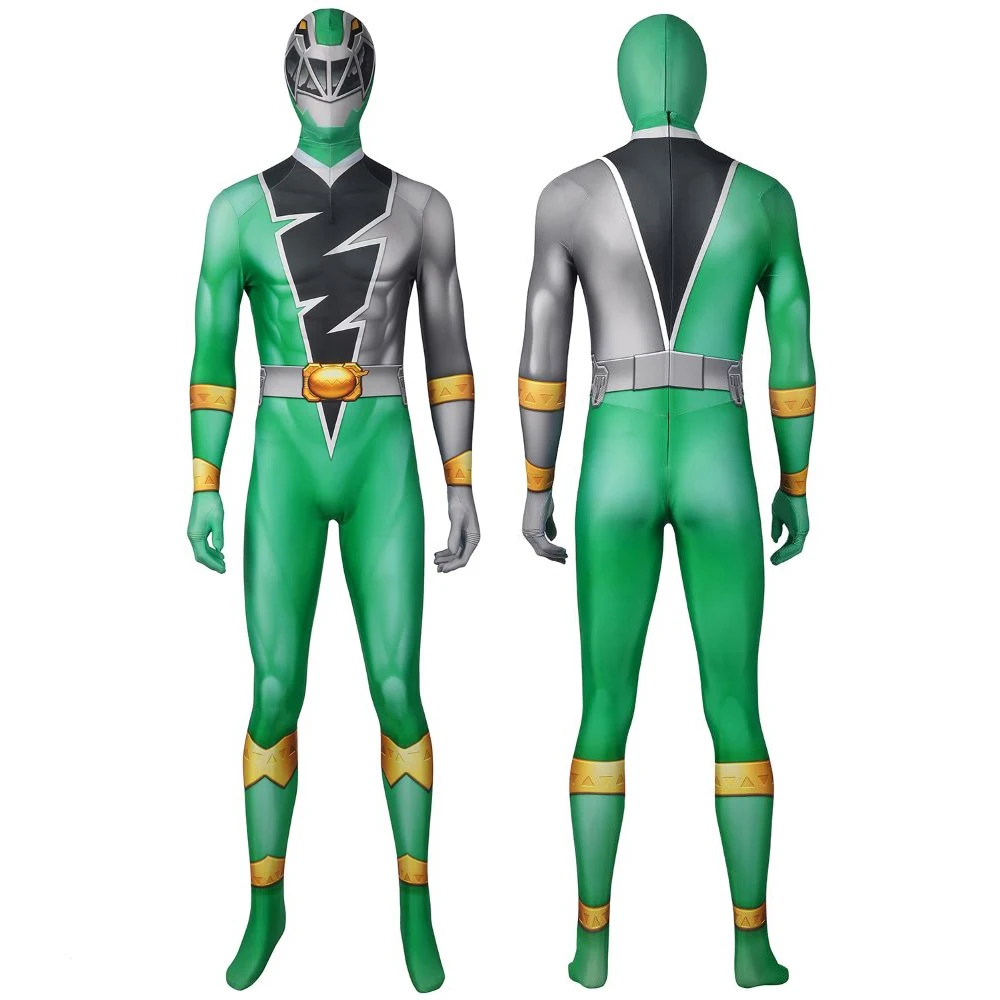 Superhero KISHIRYU SENTAI Ryusoul Dinosaur Green Ranger Role-Playing Towa Costume Halloween 3D Tight Fitting Jumpsuit Costume