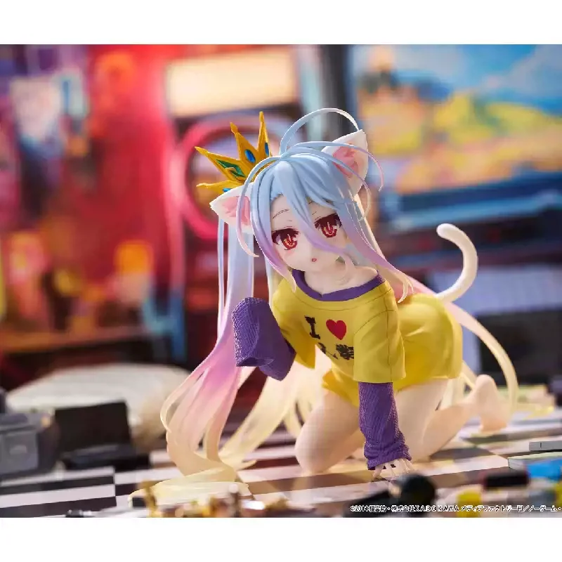 In Stock TAiTO Desktop Cute NO GAME NO LIFE Shiro ~Cat Ear Sleeve Jacket Ver.~ 13CM PVC Anime Action Figures Model Ornament Toy