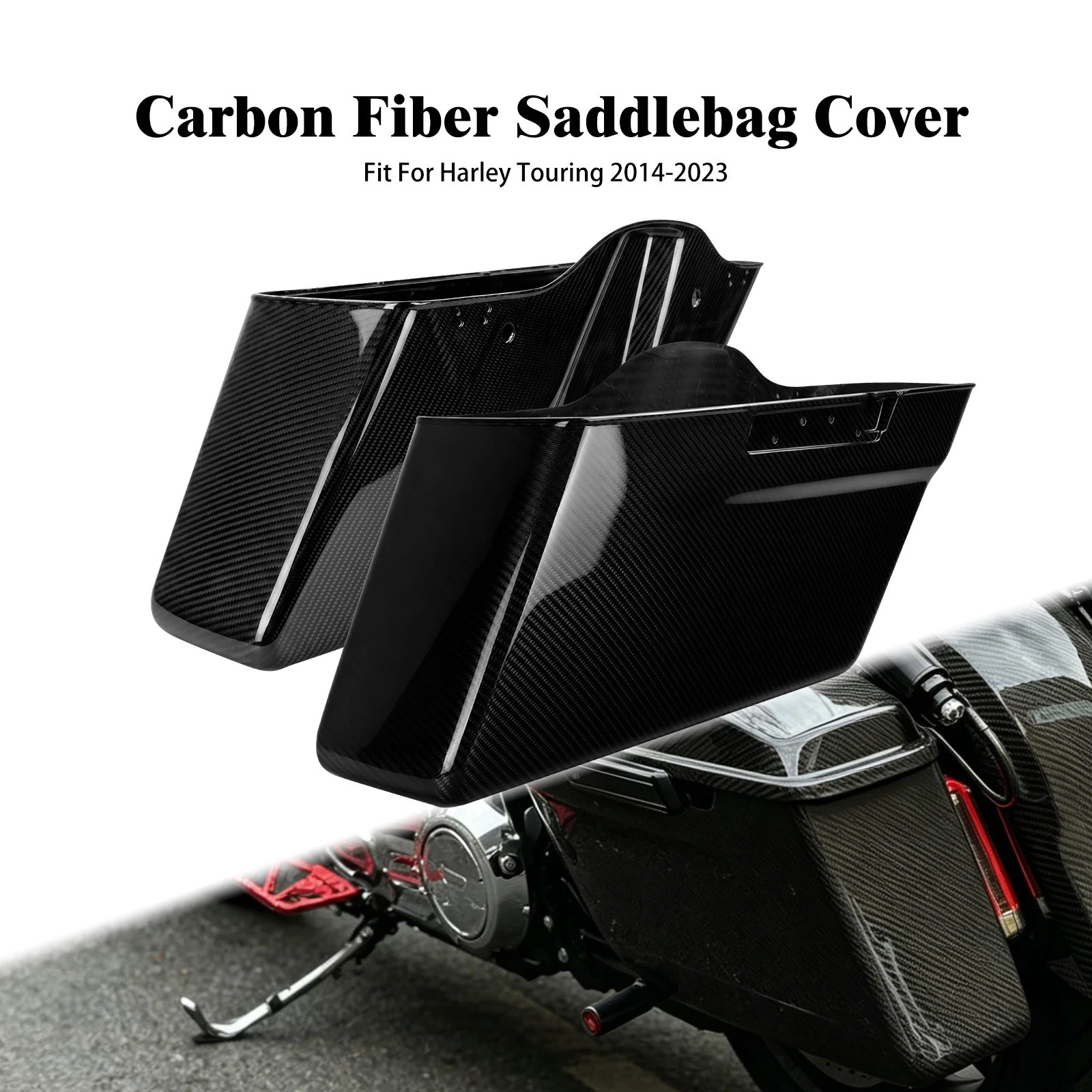 Motorcycle Hard Saddlebags Without Cover Side Box Luggage Trunk Bags For Harley Touring Road Electra Street Glide FLHR 2014-2023