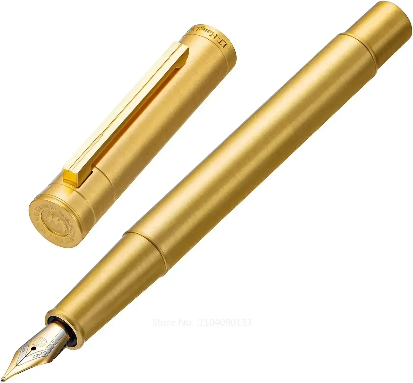 Hongdian 1861 Brass Fountain Pen EF/F/M/ Bent Nib, Classic Design Smooth Writing Pen for Office Business School