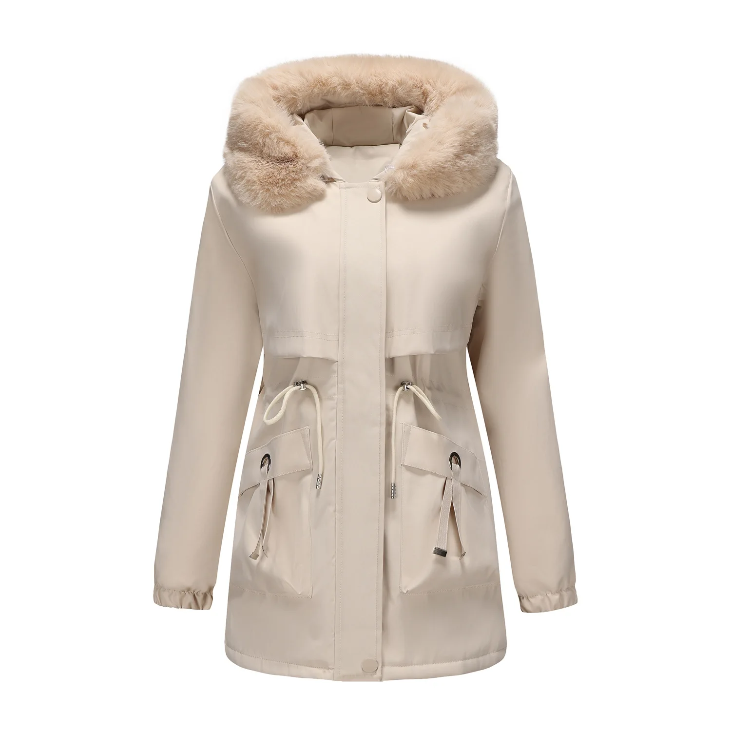 امرأة مبطن سترة منفوخة ملابس خارجية HWY271 سترة نسائية كبيرة الحجم سترات شتوية معاطف سترات سميكة دافئة الفراء مقنعين #6