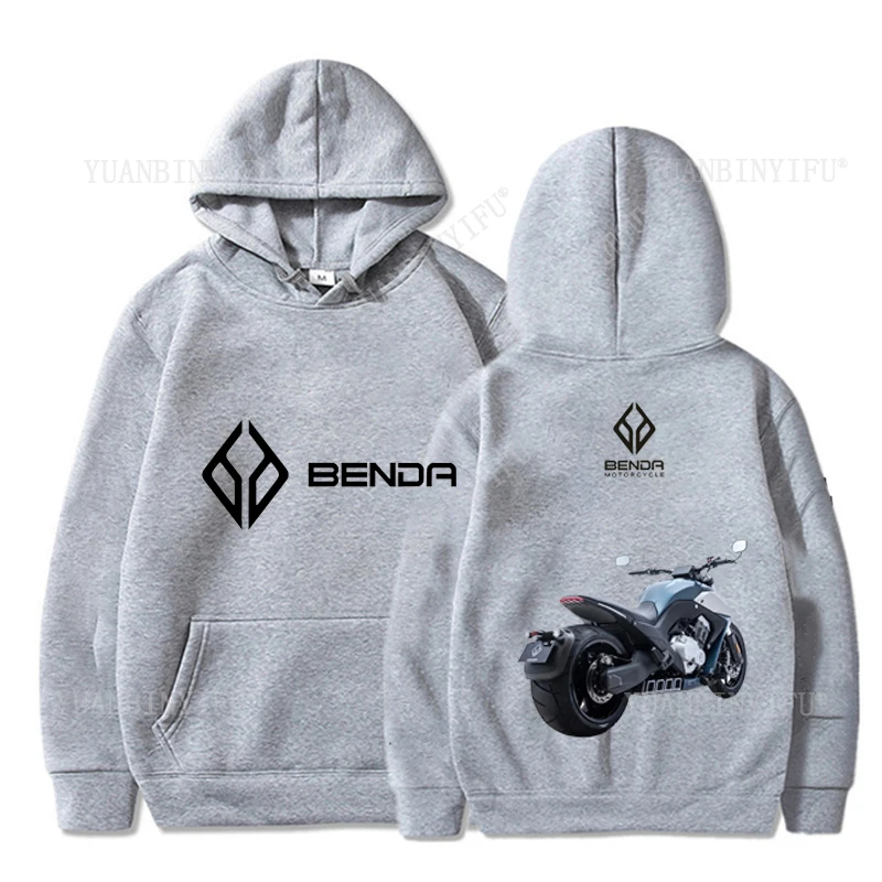 Harajuku Fashion Benda Motorcycle Logo مطبوع للجنسين الخريف الشارع أزياء البلوز هوديس مريح عارضة #3